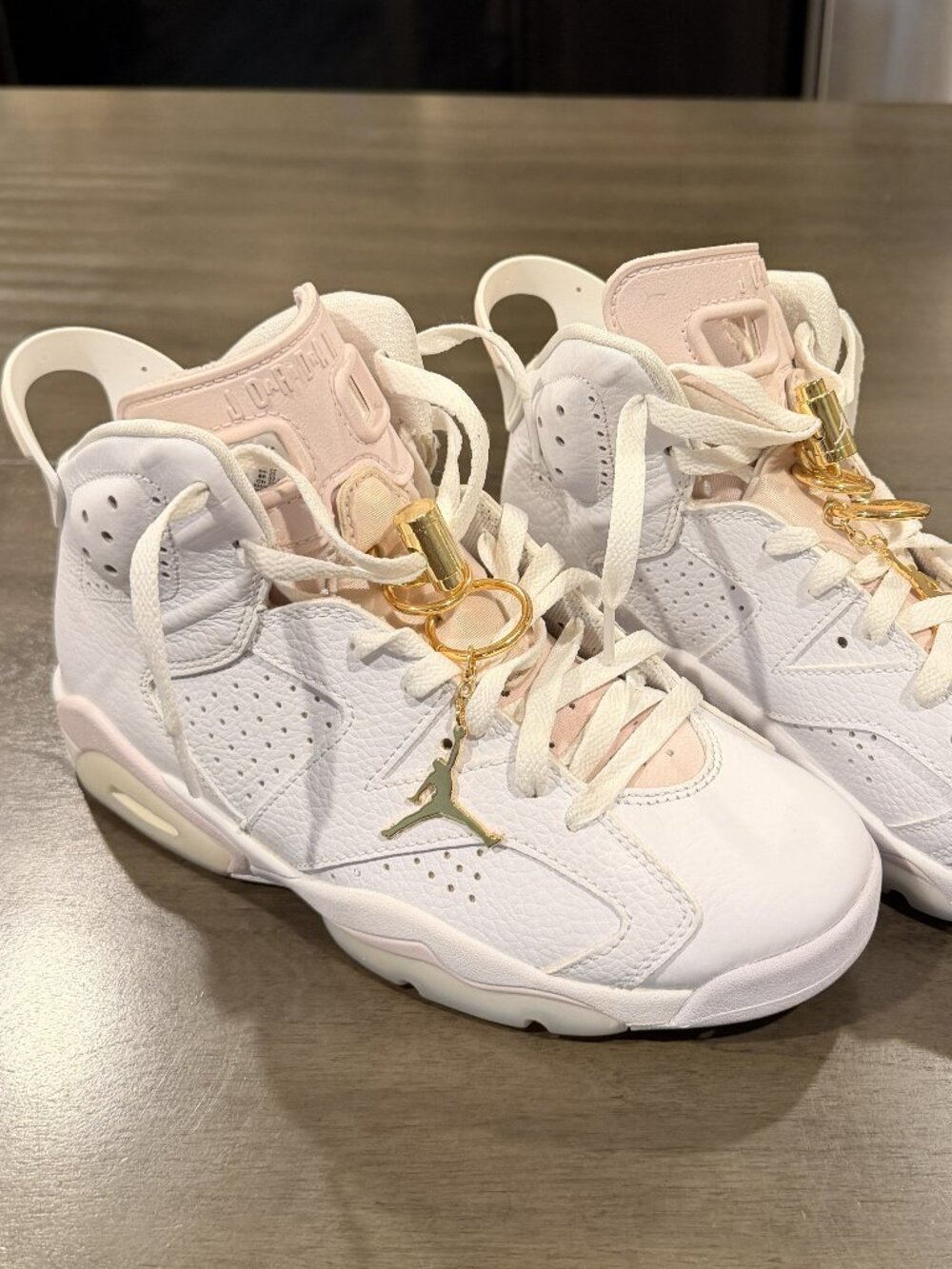 Air Jordan 6 Retro Gold Hoops Women's White Metallic Gold 8W DH9696-100